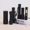 Daily necessities lighting flashlights, hand-held flashlights, USB charging small flashlights, portable car flashlights, African outdoor miner's lamps, headlamps, flashlights, high-intensity long-range flashlights, flashlights, African details Picture